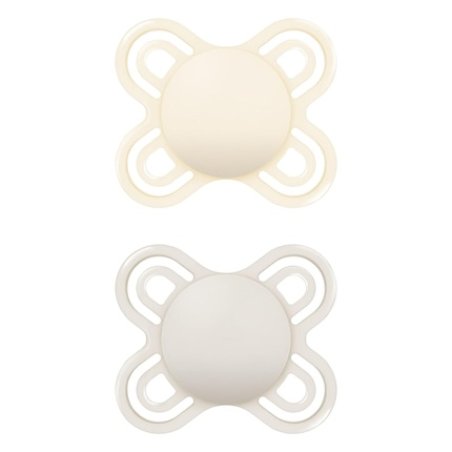MAM Perfect Start S188 Ultra Soft SkinSoft Silicone Pacifier for Babies 0-2 Months Neutral 2 Pack with Self-Sterilizing