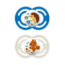 Mam Mam Perfect Silicone Pacifier - Suitable For 6 Months And Older, Blue/White, 2 Units