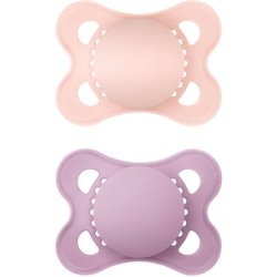 Mam Colours Of Nature Matt Silicone Pacifier - Pink And Purple, 2 Pack, For 2-6 Months