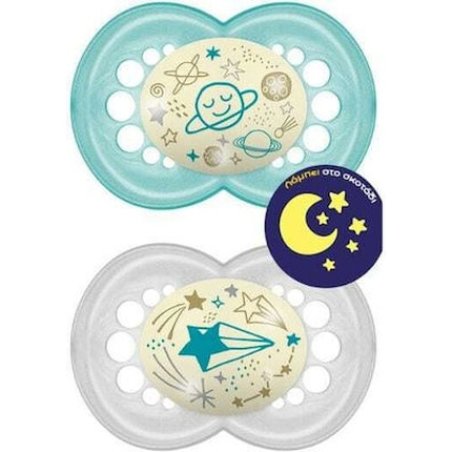 Mam Original Night Silicone Pacifier For Unisex 6-16 Months - Pack Of 2
