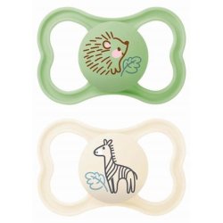 Mam Air 275su Orthodontic Silicone Pacifiers 16m Green / Beige - 2 Pack