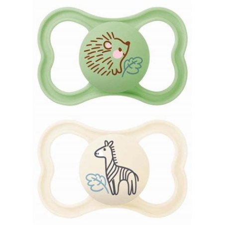 Mam Air 275su Orthodontic Silicone Pacifiers 16m Green / Beige - 2 Pack