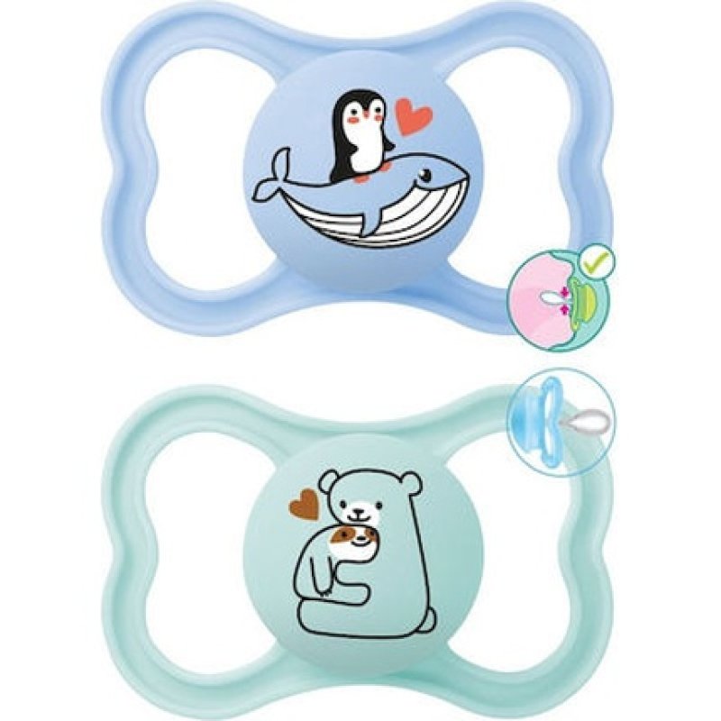 Mam Supreme Silicone Pacifier 6-16 Months Better Together Blue 2 Pack