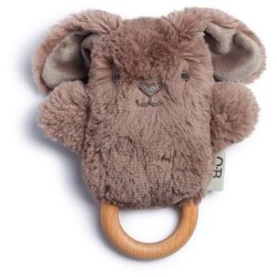 Ob Designs Bunny Soft Rattle Toy Earth Taupe For Ages 3 Months And Up
