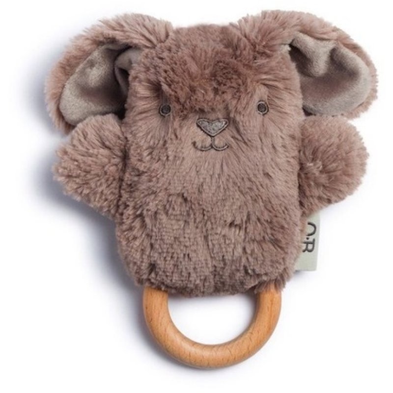 Ob Designs Bunny Soft Rattle Toy Earth Taupe For Ages 3 Months And Up