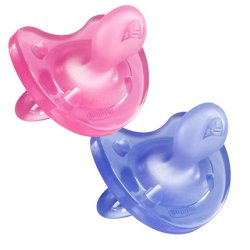 Chicco Physio Soft Pacifier 100% Silicone 2 Pieces Pink/Purple