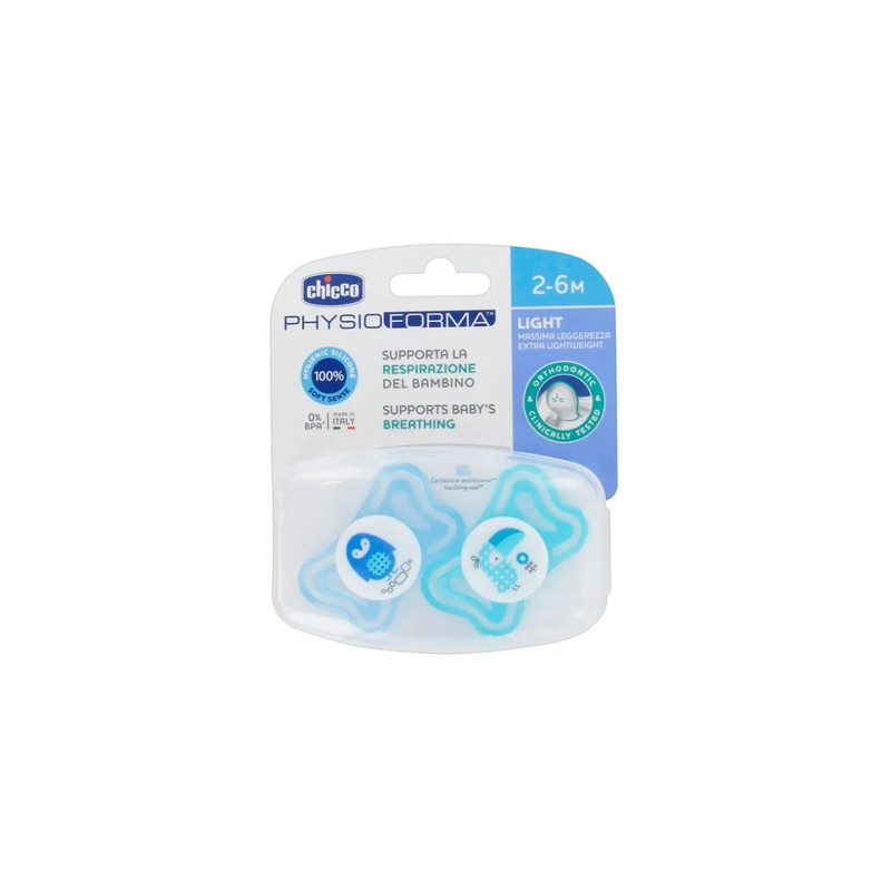 Chicco Chicco Pacifier Physio Light Blue 26 Months 2 Units