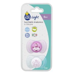 Neobaby Light Pacifier with Anatomical Silicone Cover Mini 0 Months 2 Pieces Pink