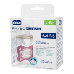 Chicco Dual Soft Silicone Pacifier 6-16 Months Two-Tone - Pack of 2