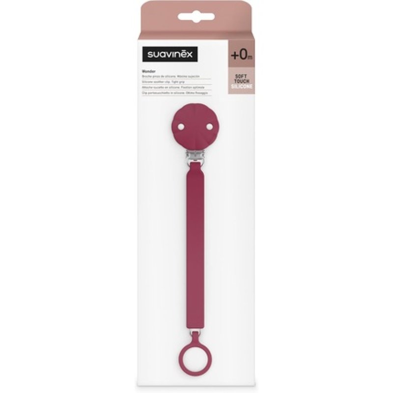 Suavinex Silicone Pacifier Clip with Flat Silicone Ribbon