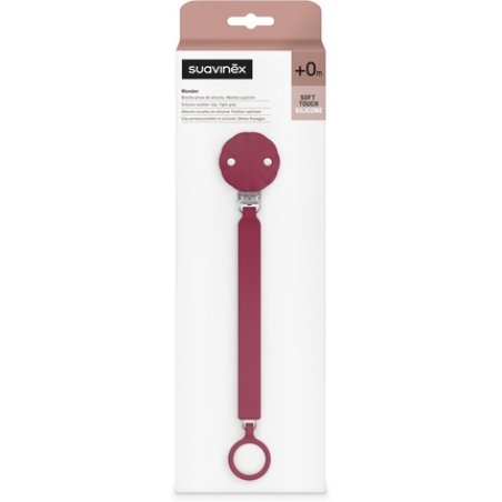 Suavinex Silicone Pacifier Clip with Flat Silicone Ribbon