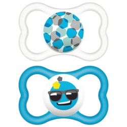 Mam Mam Baby Air 6 Blue Silicone Soother Pack Of 2