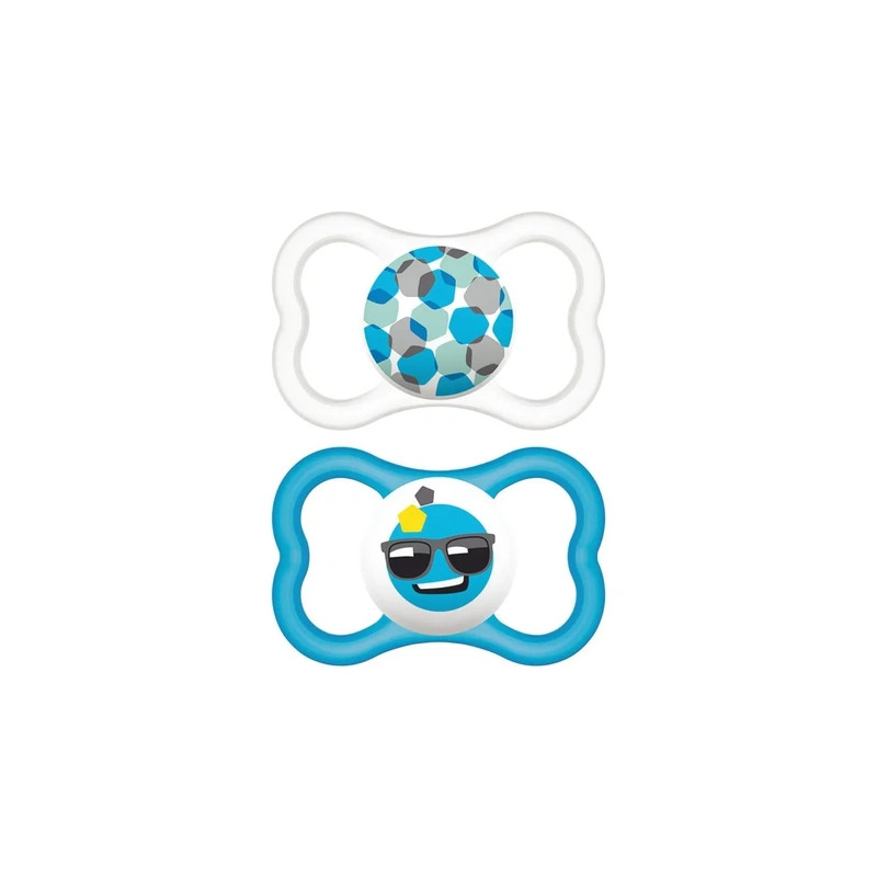 Mam Mam Baby Air 6 Blue Silicone Soother Pack Of 2