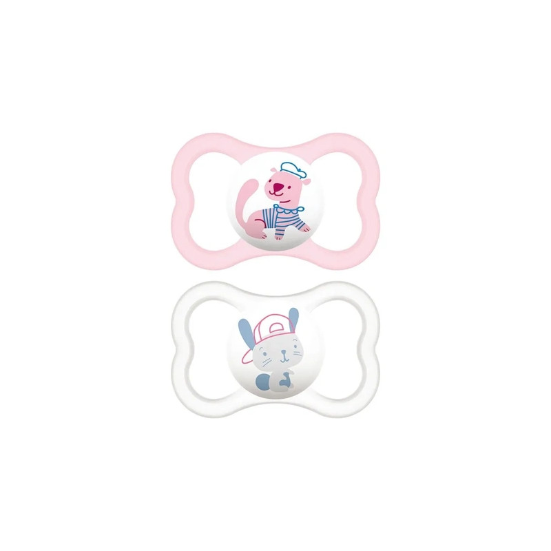 Mam Mam Baby Dummy Air 6 Silicone Pink Pack Of 2