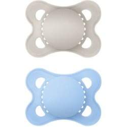 Mam Colours Of Nature Matt Silicone Pacifier 2-6 Months Grey Blue - 2 Pieces