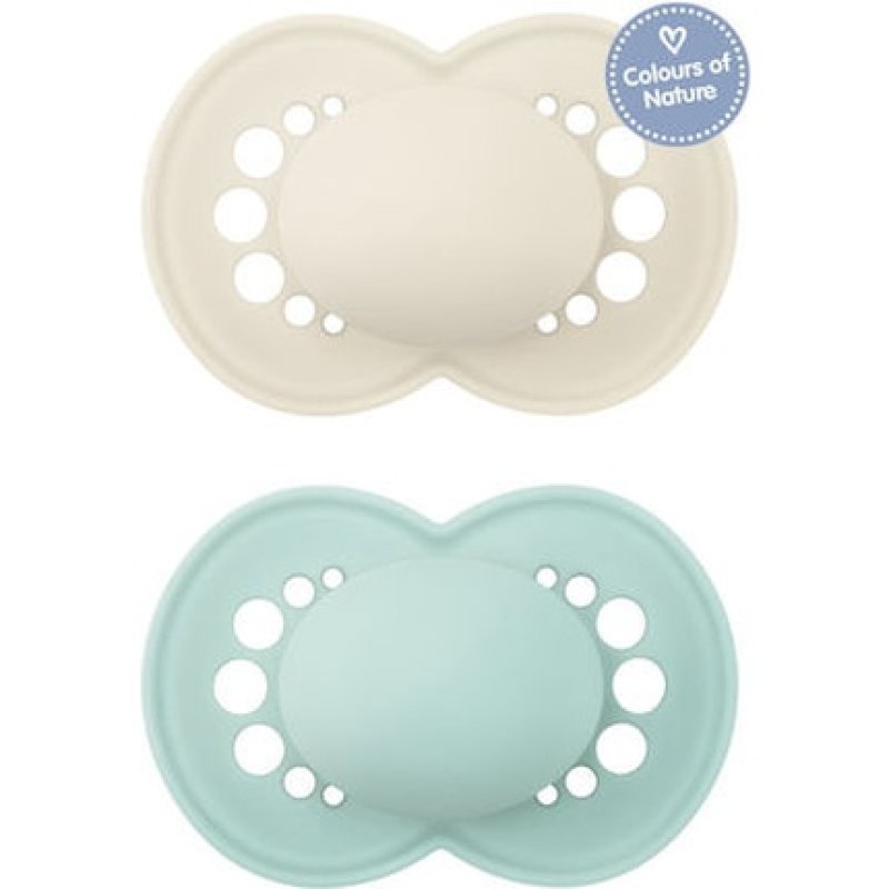 Mam Colours Of Nature Matt Silicone Pacifier For Unisex 2-6 Months - 2 Pack