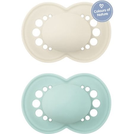 Mam Colours Of Nature Matt Silicone Pacifier For Unisex 2-6 Months - 2 Pack