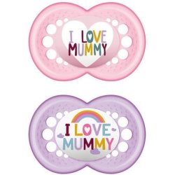Mam I Love Mummy Silicone Pacifier For 6-16 Months - Pink, 2 Pack