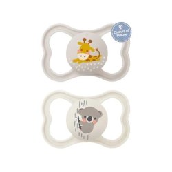 Mam Orthodontic Silicone Pacifiers For 6-16 Months Air Unisex Gray / Cream 2 Pack