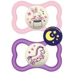 MAM Air Night 277S Silicone Pacifier Girl 16m 2 Pieces