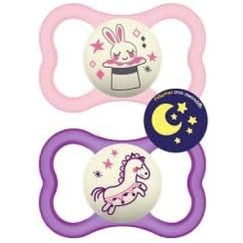 MAM Air Night 277S Silicone Pacifier Girl 16m 2 Pieces