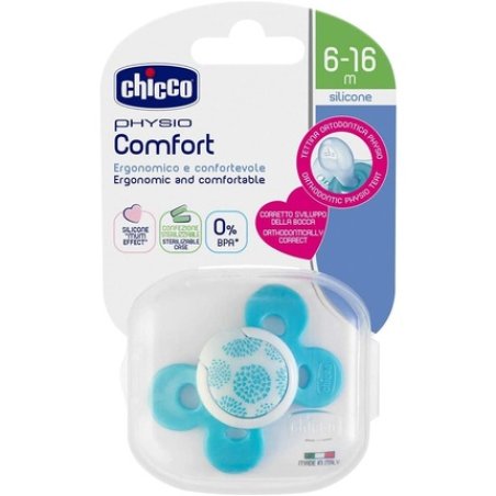 Chicco 00074913210000 Comfort Boy Soother, Silicone, Blue, 6-16 Months