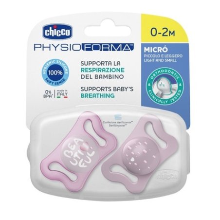Physioforma Silicone Pacifier For Soothing Micro 0-2 Months Pink 2 Pieces