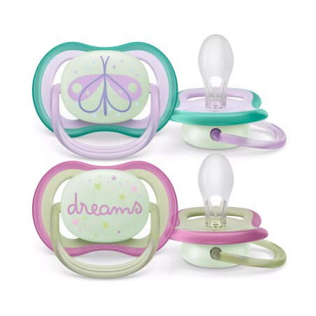 Philips Avent Ultra Air Nighttime Pacifier Butterfly And Dreams 06 Months Duo