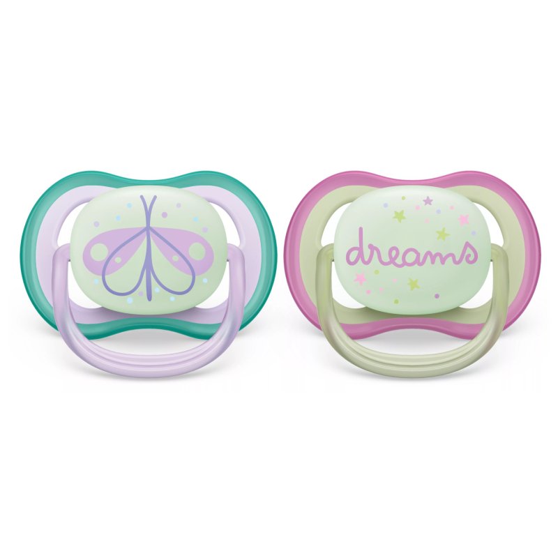 Philips Avent Ultra Air Nighttime Pacifier Butterfly And Dreams 06 Months Duo