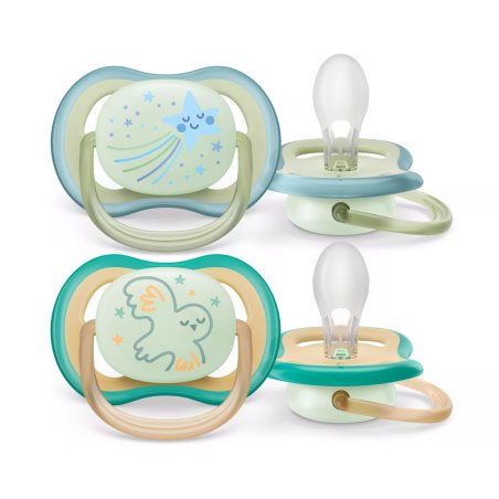Philips Avent Ultra Air Night Pacifier Bear And Stars 06 Months Duo