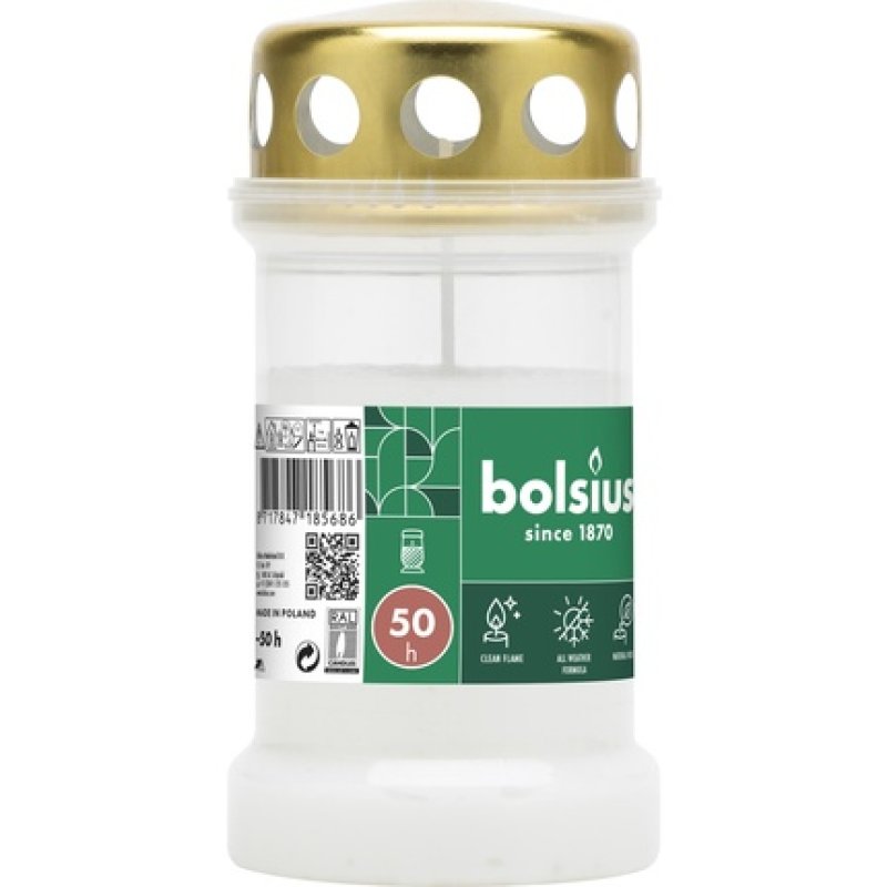 Bolsius Memorial Candle No 3 With Lid White