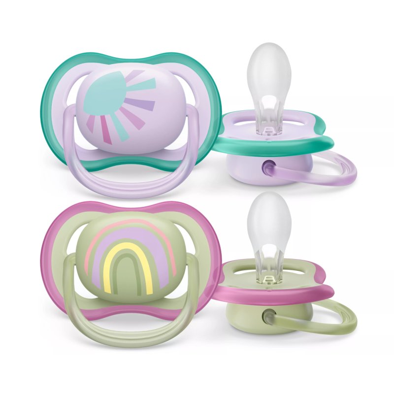 Philips Avent Ultra Air Pacifier Sun Rays And Rainbow 06 Months Duo