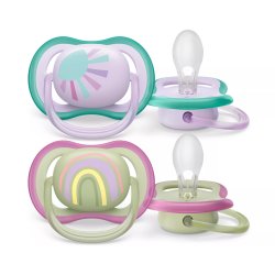 Philips Avent Ultra Air 0-6m Pacifier - Rainbow Girl, 2 pieces