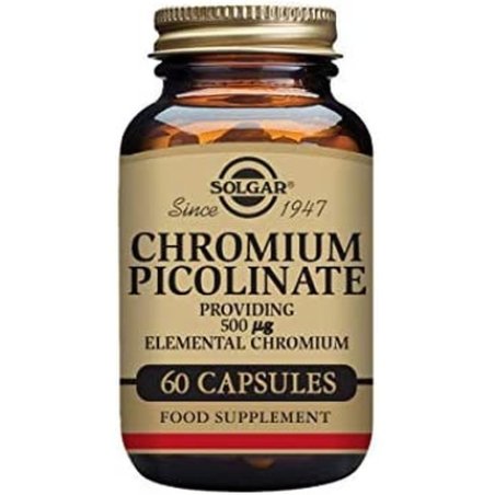 Solgar Chromium Picolinate 500mcg Vegetable Capsules Balancing Blood Glucose and Supporting Metabolism 60 Capsules