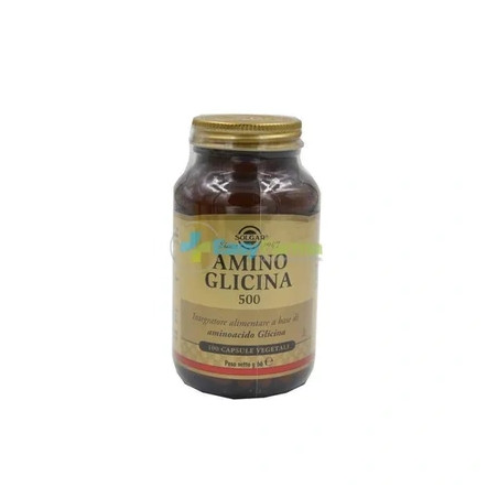 Solgar Amino Glycine 500 Dietary Supplement 100 Vegetable Capsules