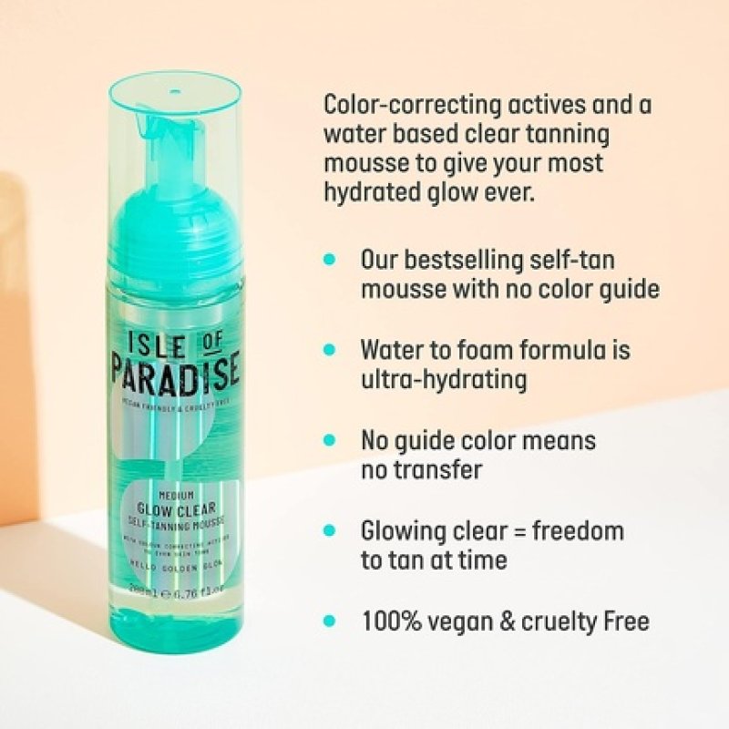 Isle of Paradise Medium Glow Tan Clear Mousse 200 ml Naturel Corps