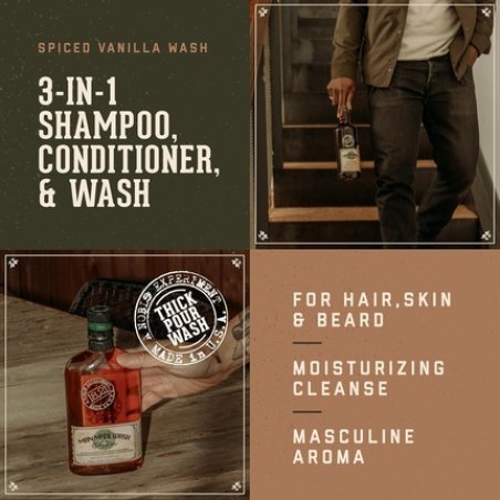 1821 Man Made Spiced Vanilla Wash for Men 34 Oz