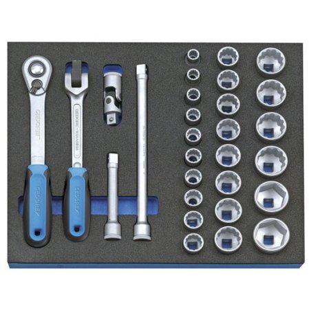 Gedore Steckschlüssel-Sortiment 1/2" in CT-Modul 29tlg