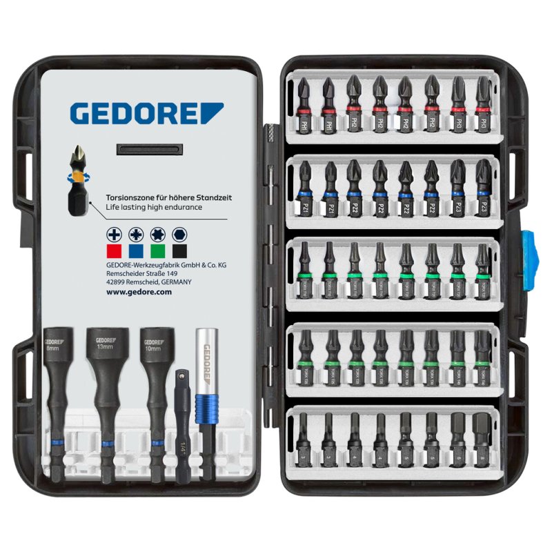Gedore Torsions-Bit-Set 45-teilig in Kunststoffbox