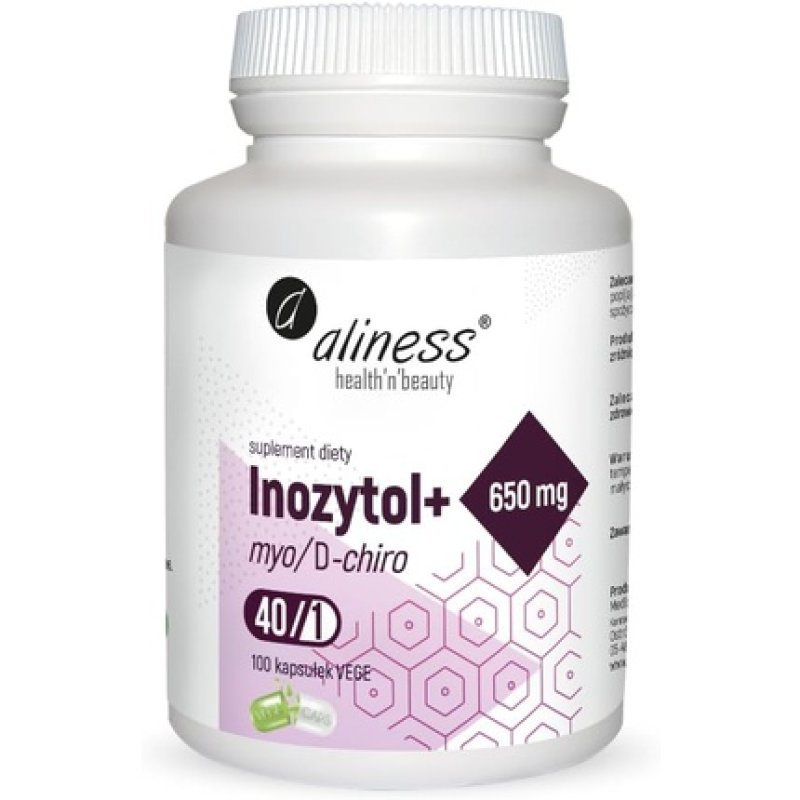 Aliness Inositol Plus myo/D-Chiro 650mg - Positive Wellbeing PCOS Depression - Vegan Vegetarian