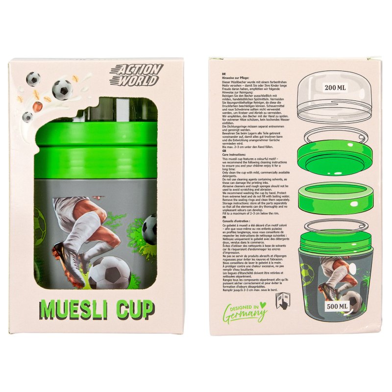 Dino World - Action World Muesli Cup - Grey and Green - 500 ml