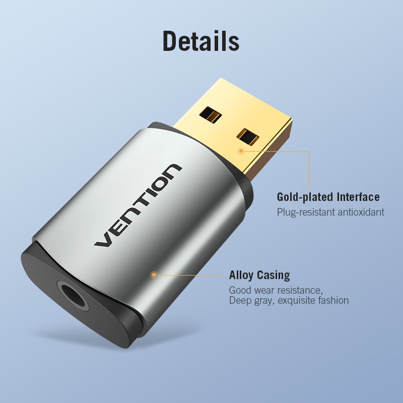 Carte son externe USB Vention (Gris)