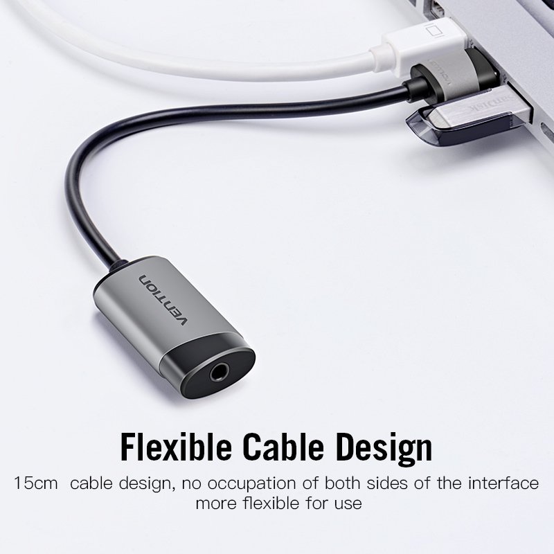 Carte son externe USB Vention 0.15m (Gris)