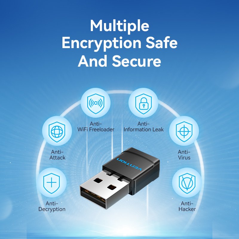 Adaptateur USB Vention WiFi 2.4G/5G (Noir)