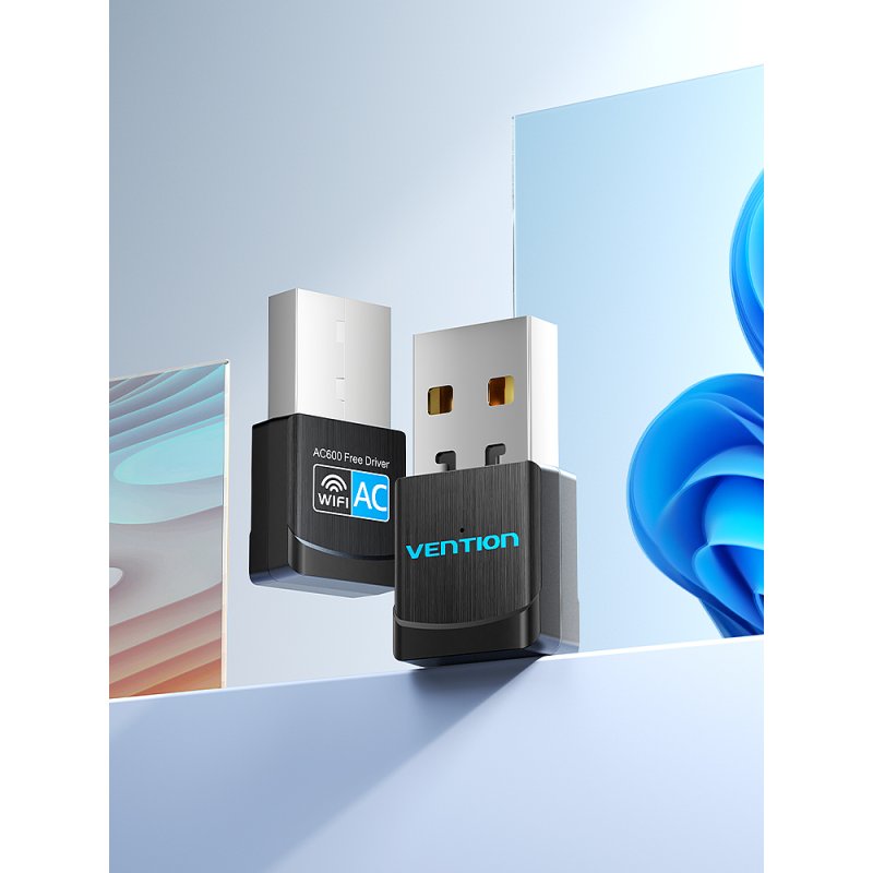 Adaptateur USB Vention WiFi 2.4G/5G (Noir)