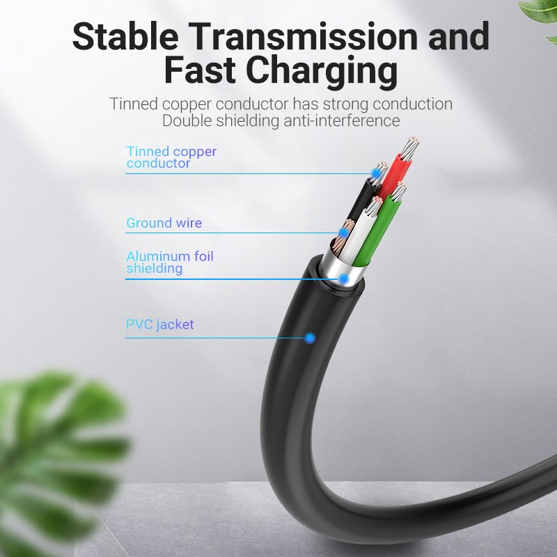 Vention USB 2.0 A Male to Mini-B Male Cable 3M Black PVC Type