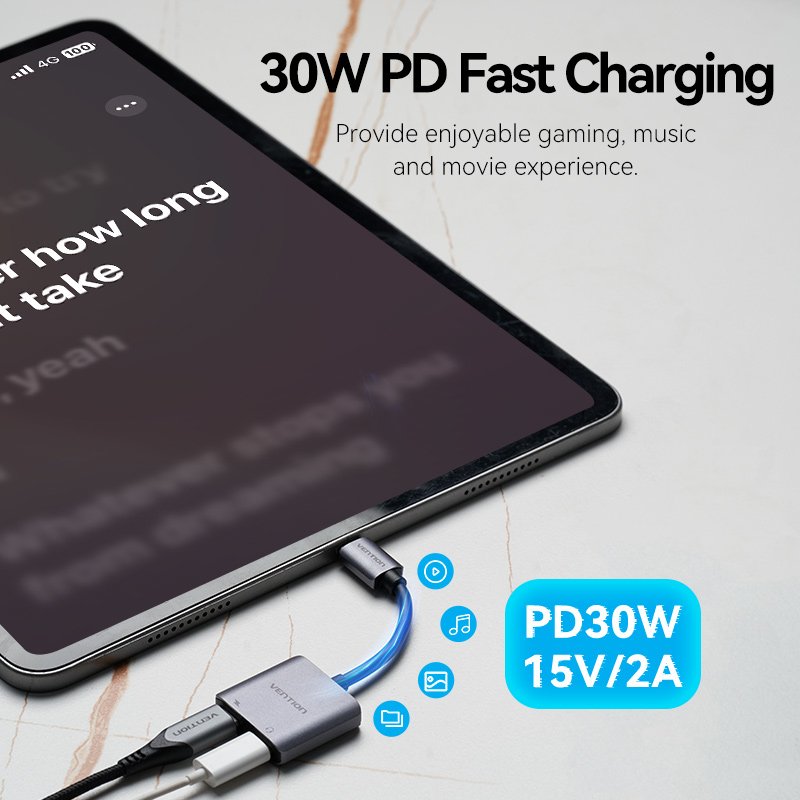 Vention BGZHA changeur de genre de câble USB-C 2x USB-C Gris