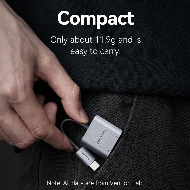 Vention BGZHA changeur de genre de câble USB-C 2x USB-C Gris