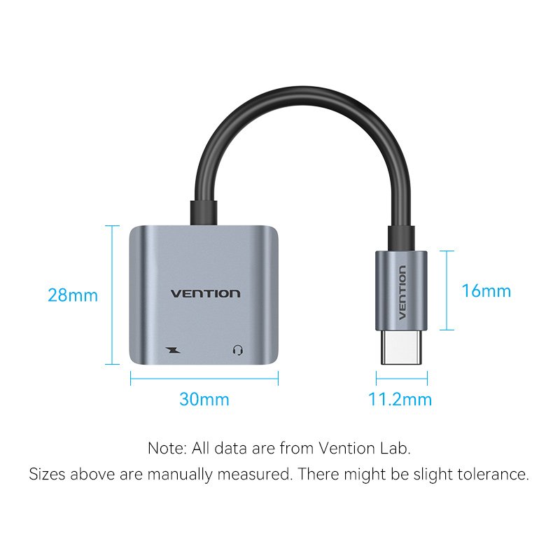 Vention BGZHA changeur de genre de câble USB-C 2x USB-C Gris