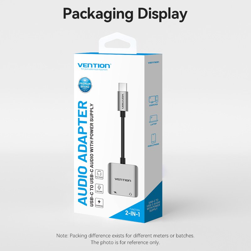 Vention BGZHA changeur de genre de câble USB-C 2x USB-C Gris